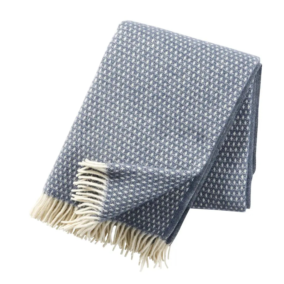 Klippan Knut Wool Throw Blanket: Smokey Blue Klippan