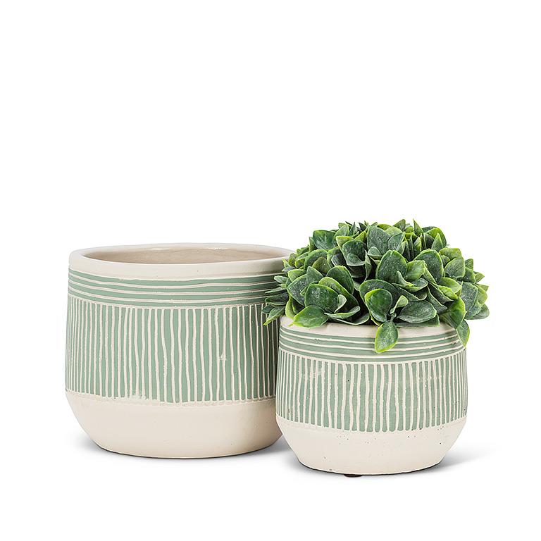 Green Etched Planter Home.Finally