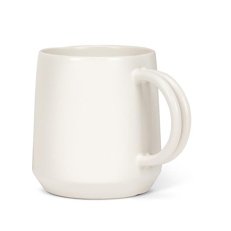 White Double Handle Mug Home. Finally