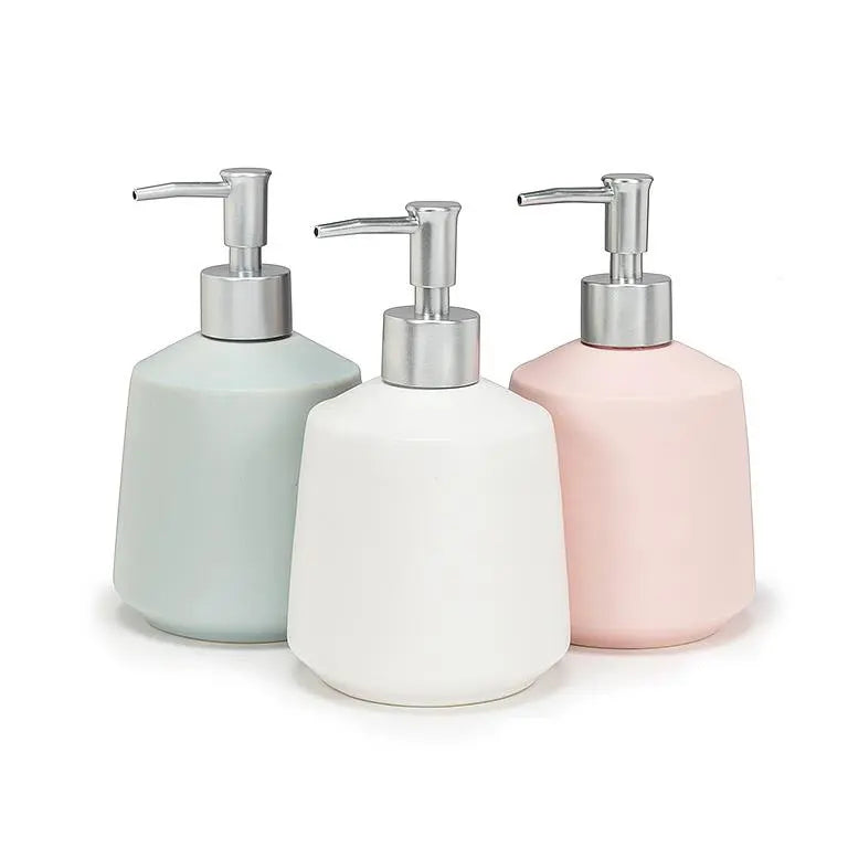 Stoneware Soap/Lotion Dispenser: Pink Home.Finally
