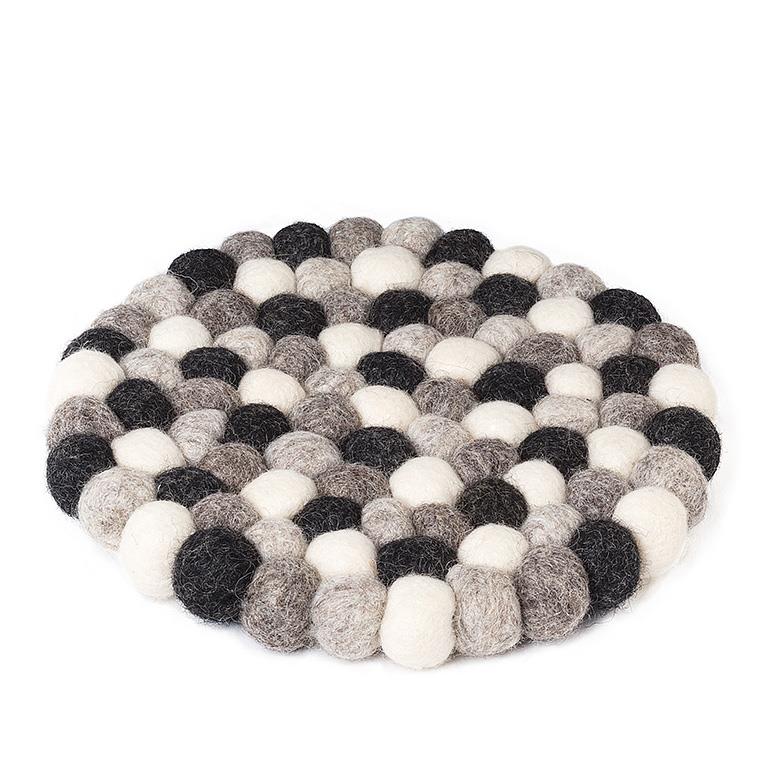 Felted Ball Trivet: Grey Home. Finally