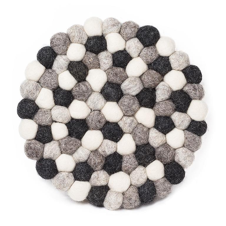 Felted Ball Trivet: Grey Home. Finally