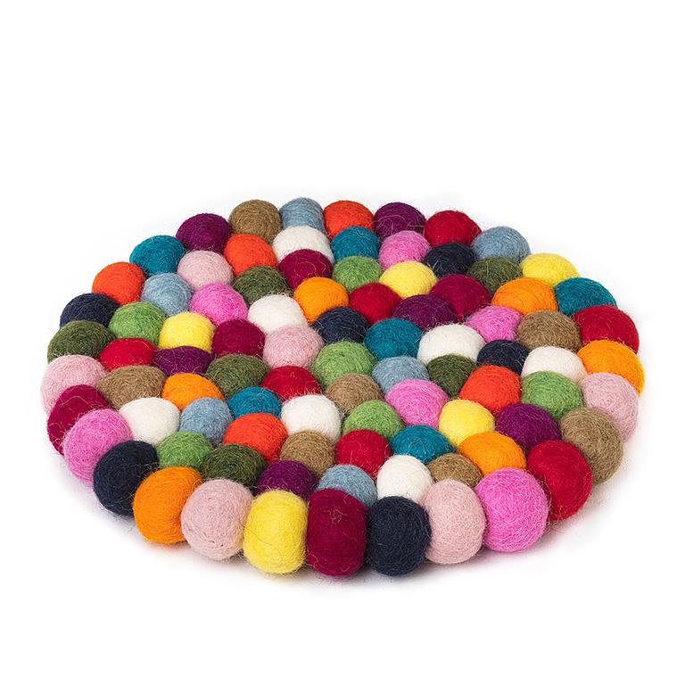Felt Ball Trivet Home. Finally