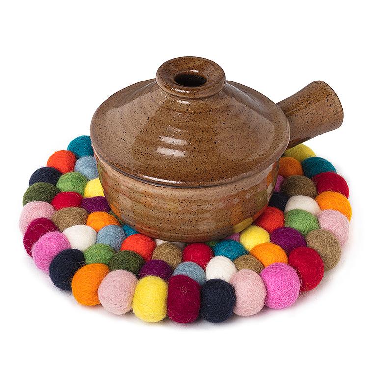 Felt Ball Trivet Home. Finally