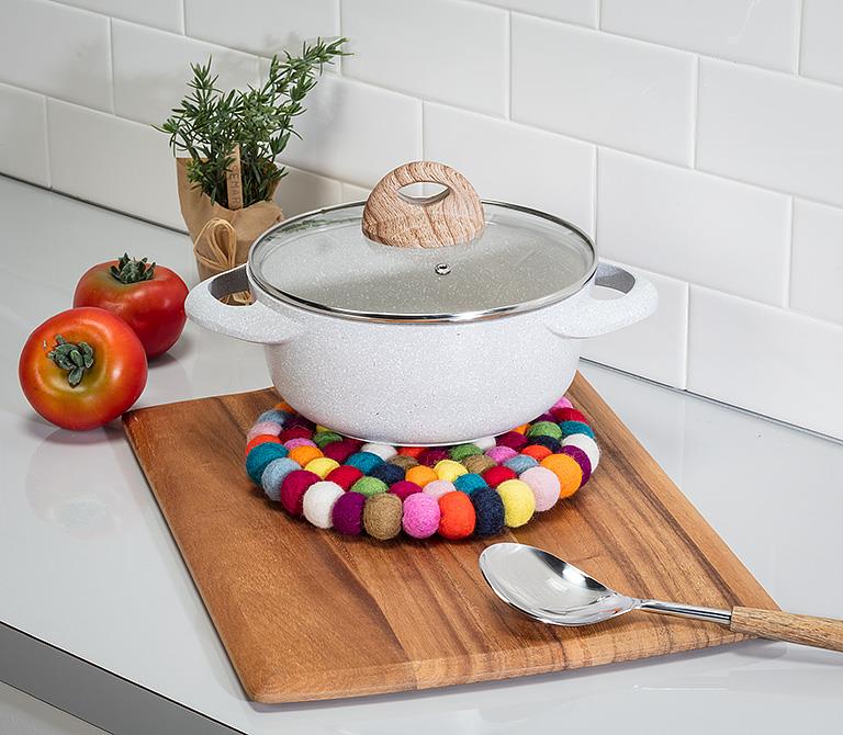 Felt Ball Trivet Home. Finally