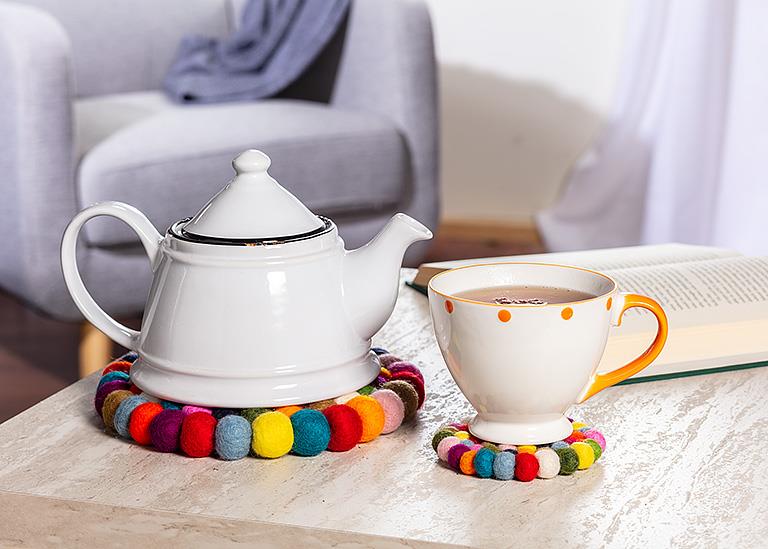 Felt Ball Trivet Home. Finally