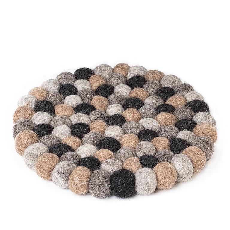 Felted Ball Trivet: Beige Home. Finally