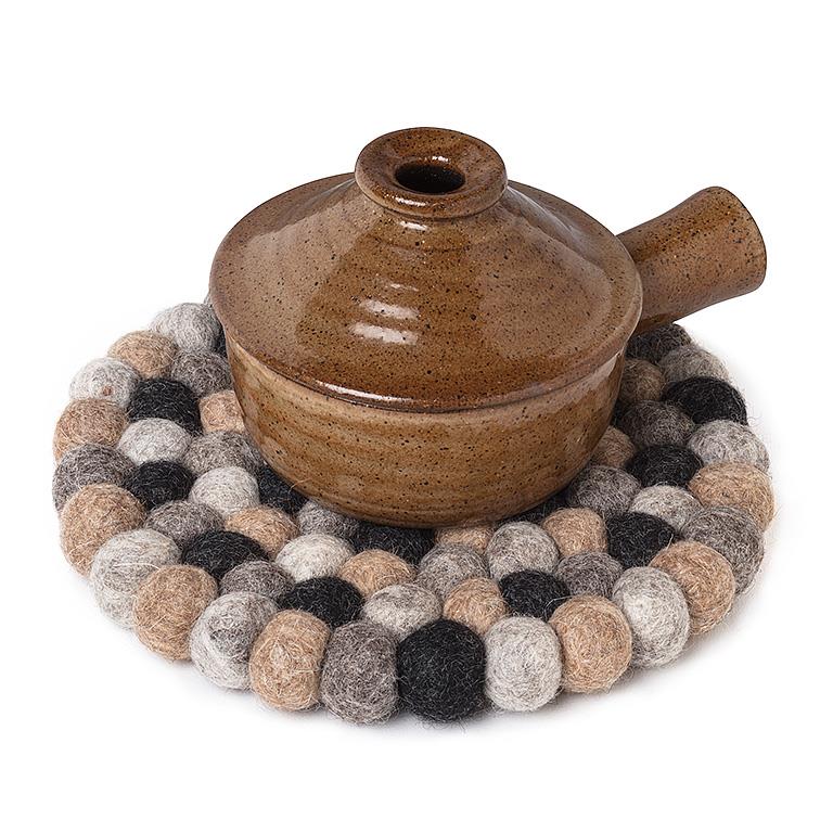 Felted Ball Trivet: Beige Home. Finally