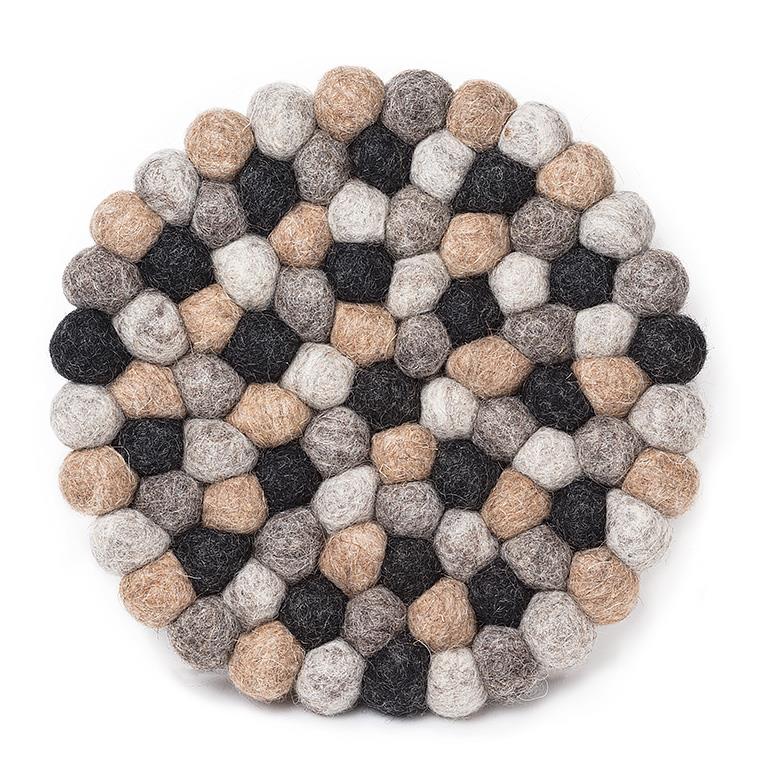 Felted Ball Trivet: Beige Home. Finally