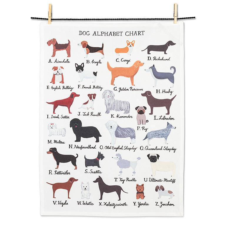 Dog Alphabet Kitchen Tea Towel Home. Finally