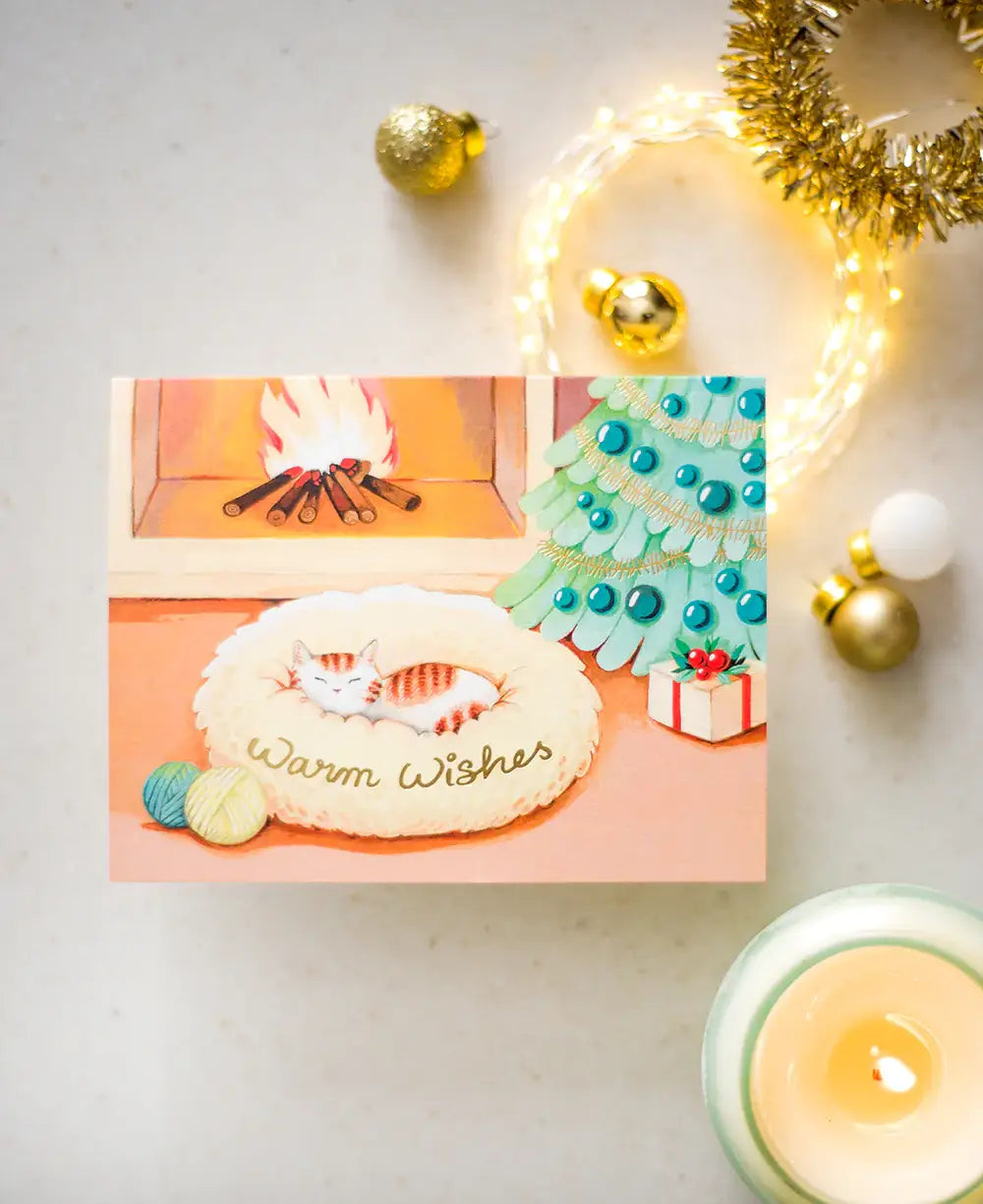 Cat Warm Wishes Greeting Card JooJoo Paper