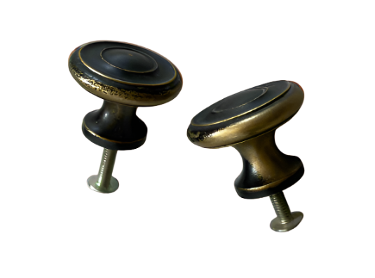 Vintage Brushed Copper Button Knobs Hunted & Gathered