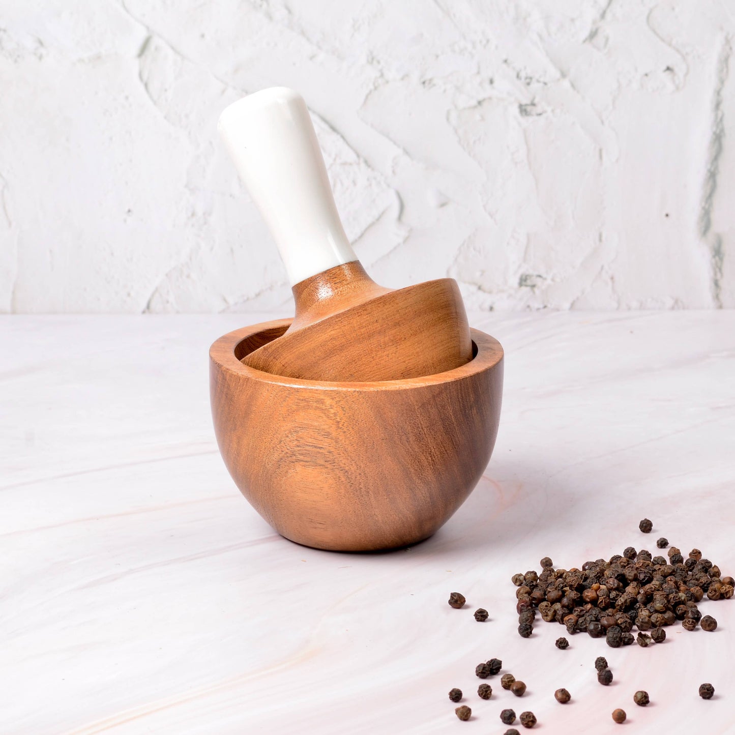 Wooden Mortar & Pestle Home. Finally