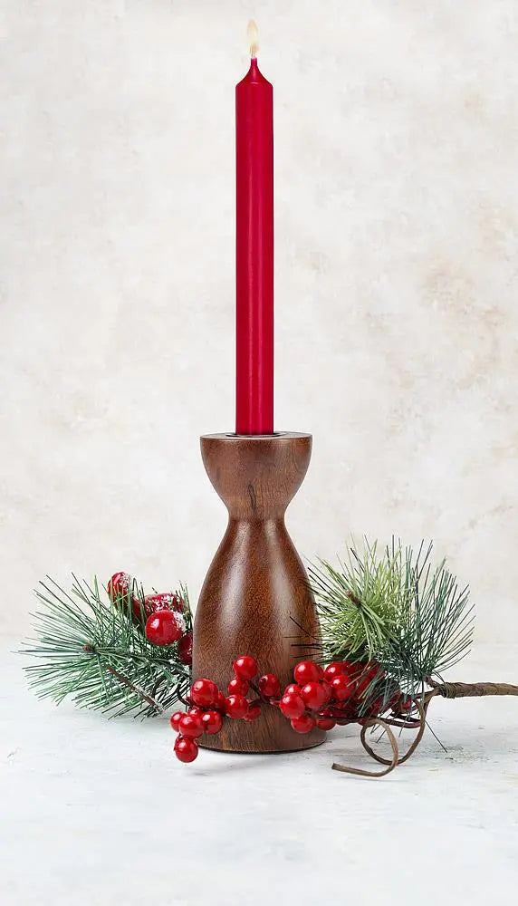 Curvy Wooden Candle Holder Home.Finally