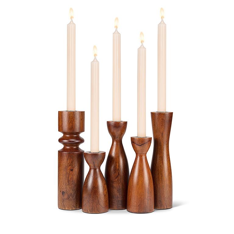 Curvy Wooden Candle Holder: Large Home.Finally