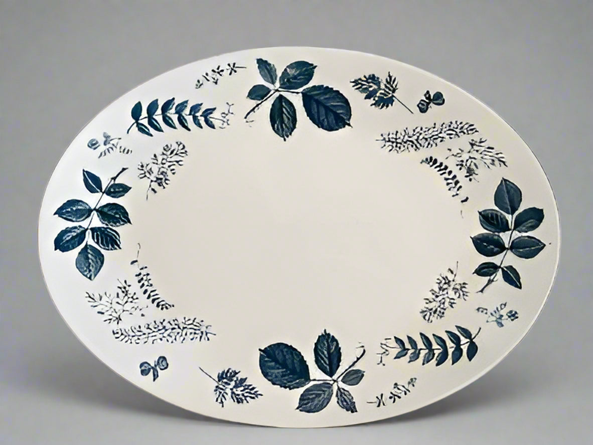 Vintage White and Blue Serving Platter | Woodside by Ridgeway White Hunted & Gathered