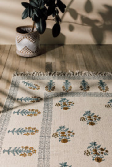 Block Print Floras Rug Danica Heirloom