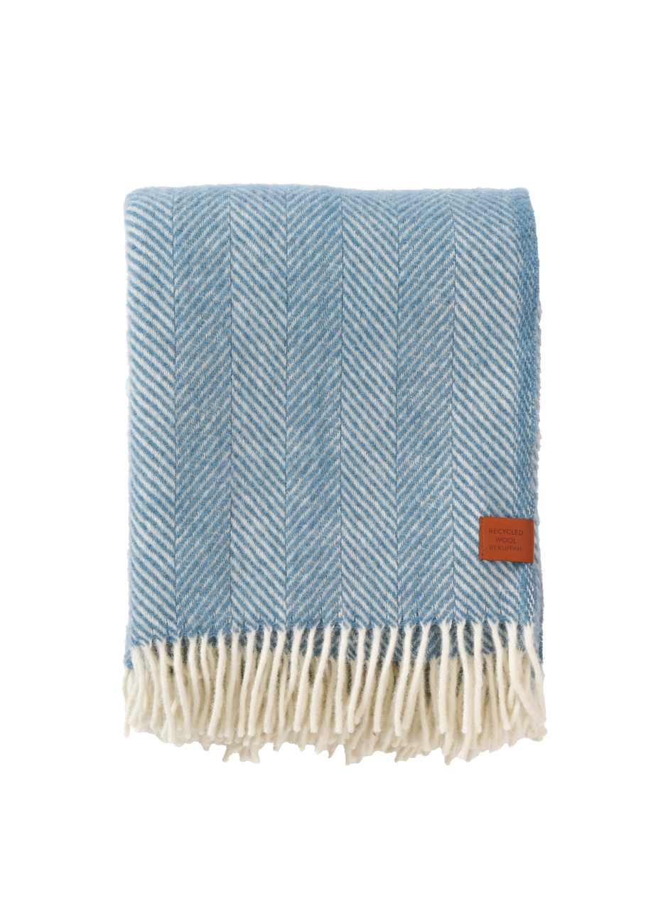 Klippan Herringbone Throw Cloudy Blue Klippan