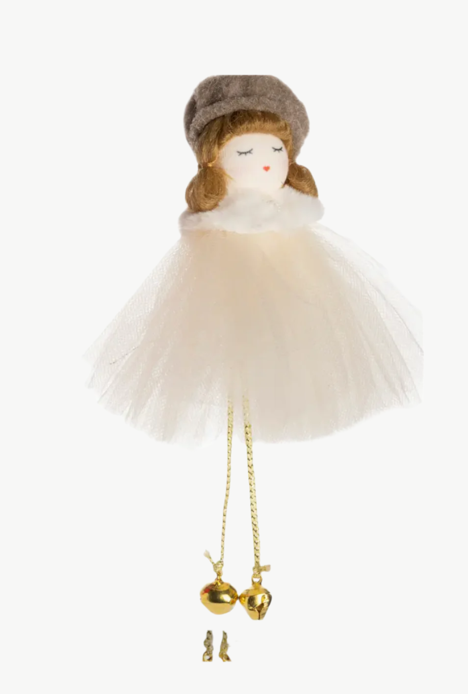 Doll in Holiday Tulle Dress & Beret Ornament Home. Finally