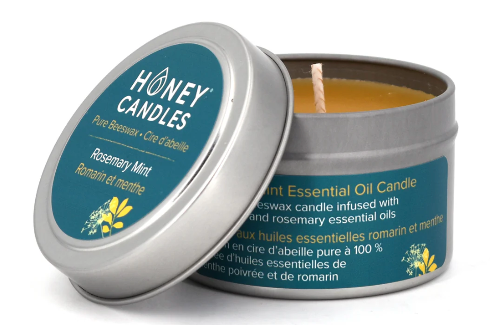 Rosemary Mint Beeswax Candle Tin Honey Candles