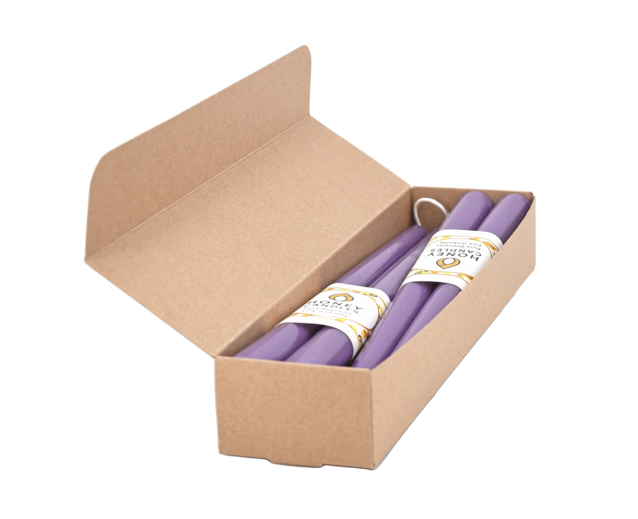 12 Inch Spring Crocus Beeswax Taper Candle (Set of Two) Honey Candles