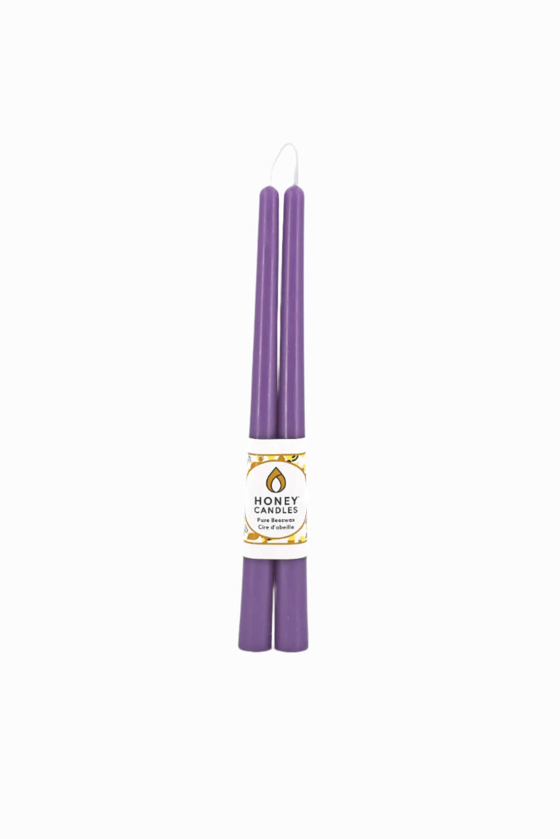 12 Inch Spring Crocus Beeswax Taper Candle (Set of Two) Honey Candles
