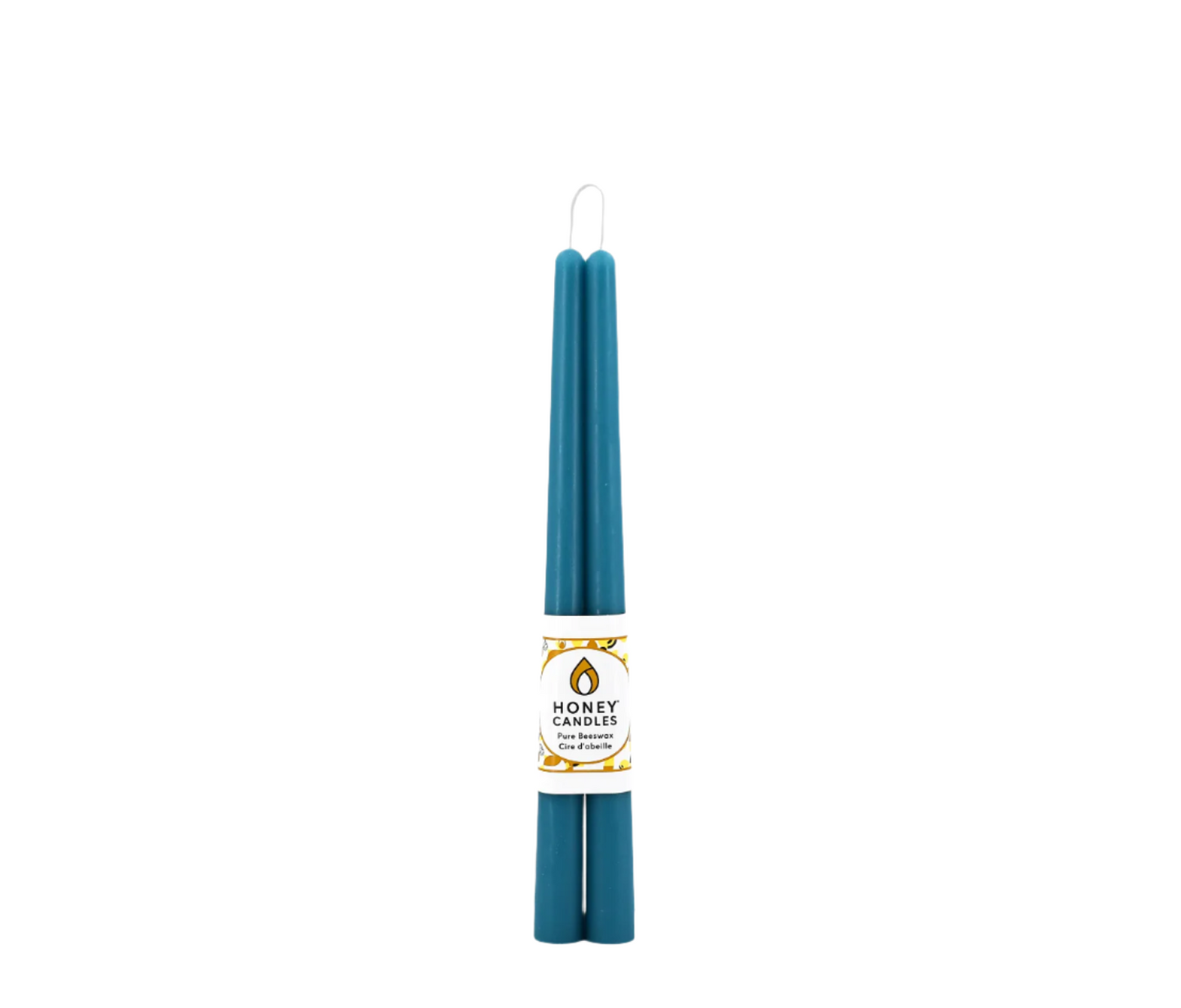 12 Inch Glacier Teal Beeswax Taper Candle (Set of Two) Honey Candles