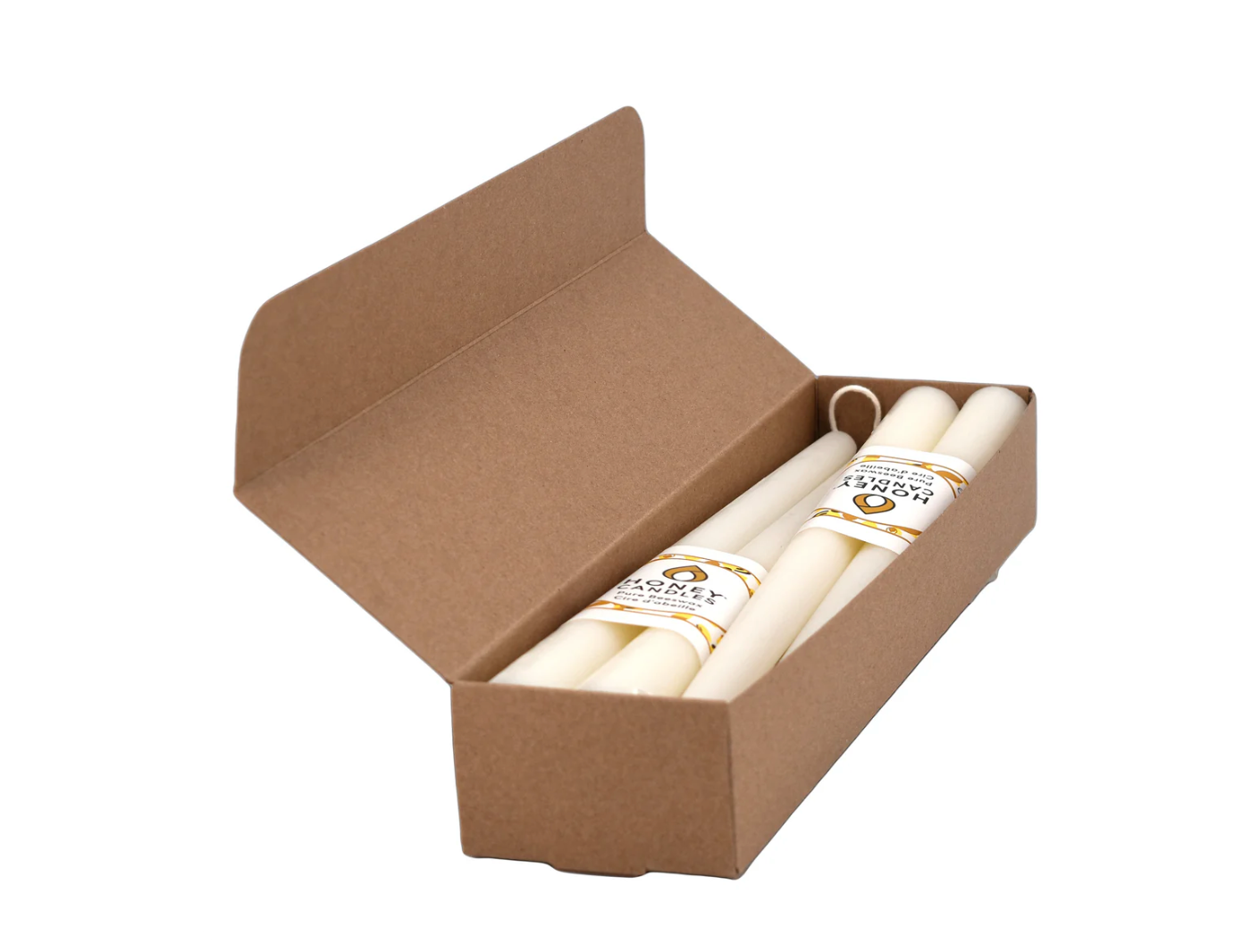 12 Inch Pearl Beeswax Taper Candle (Set of Two) Honey Candles