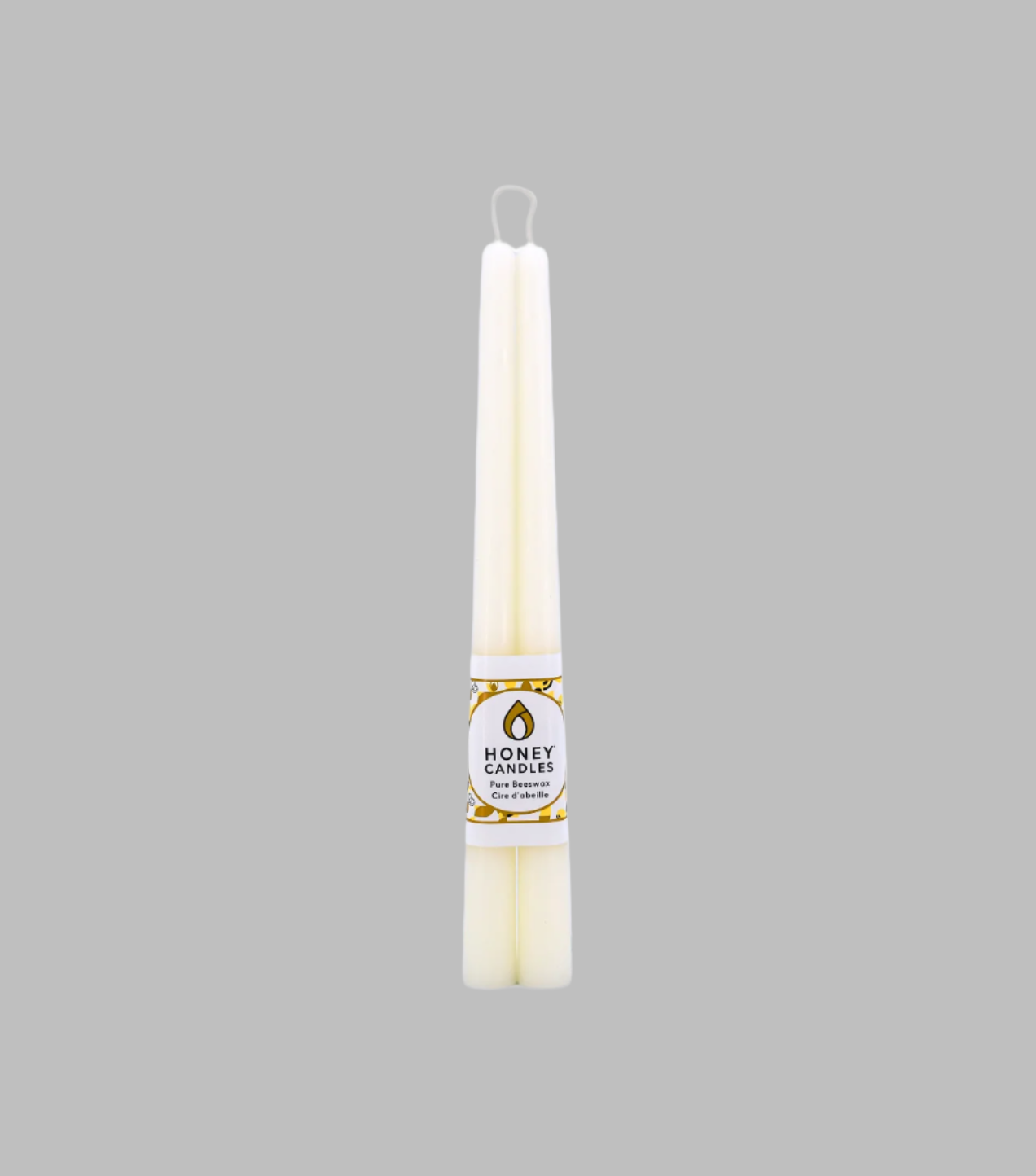 12 Inch Pearl Beeswax Taper Candle (Set of Two) Honey Candles