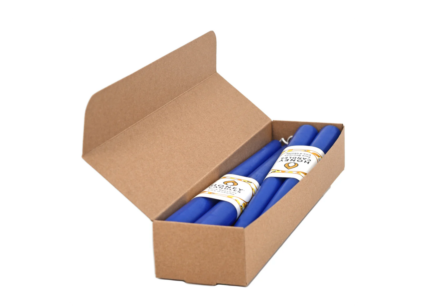 12 Inch Blue Beeswax Taper Candle (Set of Two) Honey Candles