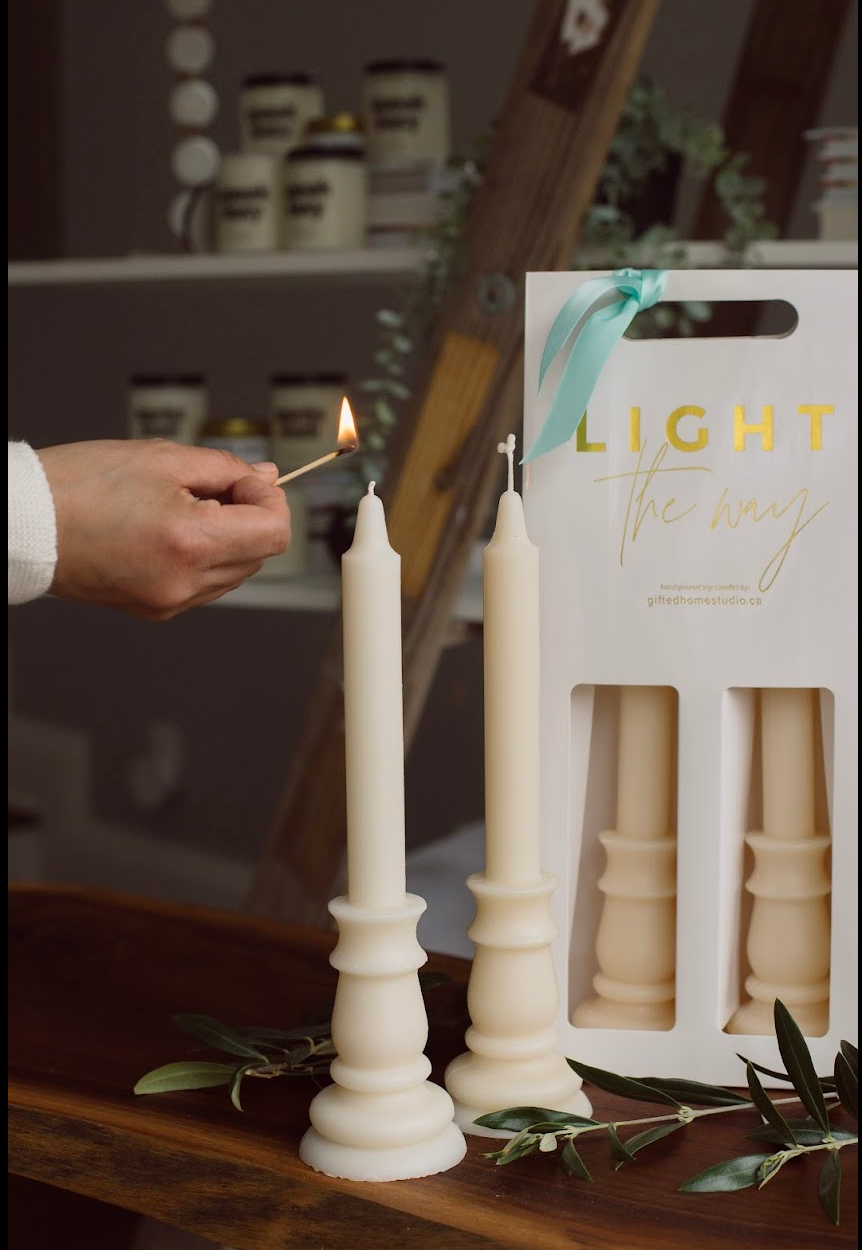 Light The Way Self Standing Pillar: Cream Gifted Home Studio