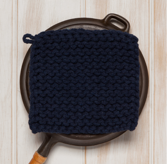 Midnight Blue Knit Pot Holder