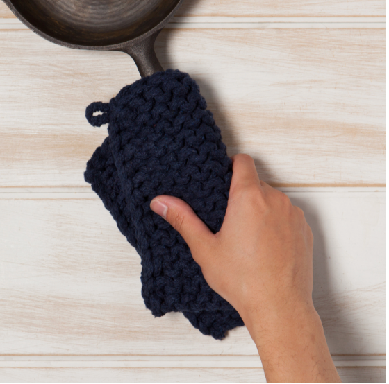Midnight Blue Knit Pot Holder