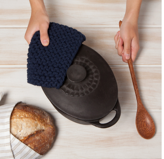 Midnight Blue Knit Pot Holder