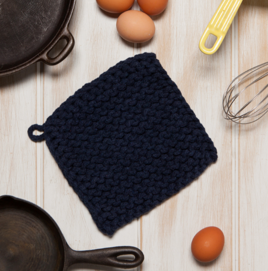 Midnight Blue Knit Pot Holder