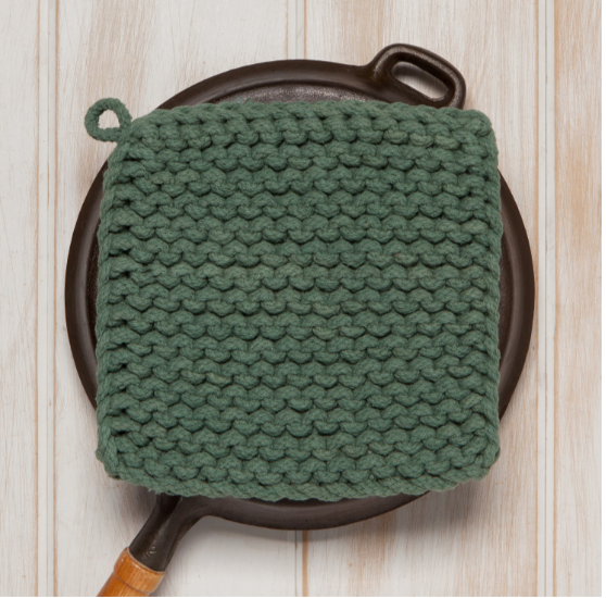 Jade Green Knit Potholder