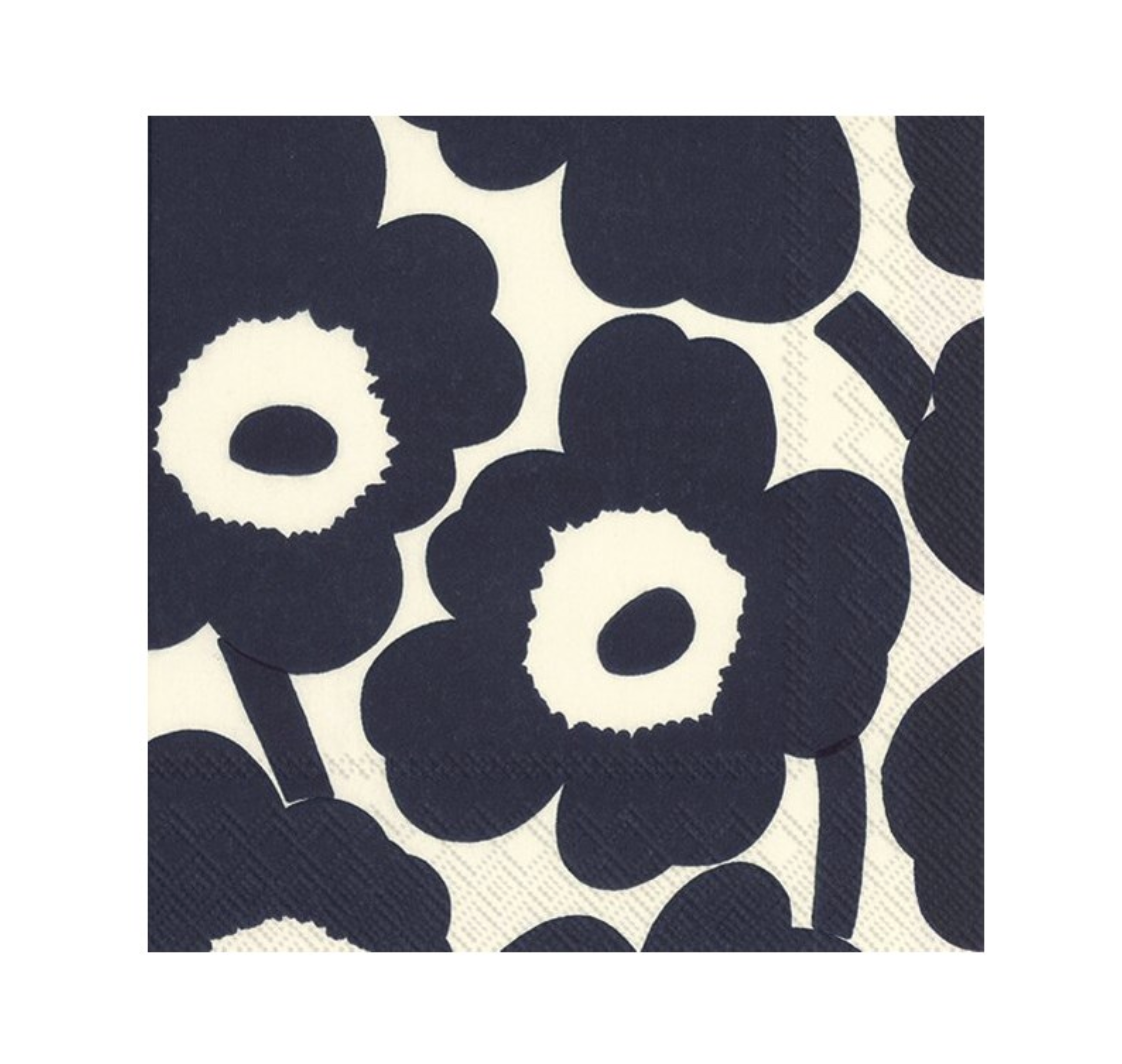 Marimekko Cocktail Napkin UNIKKO dark blue nature