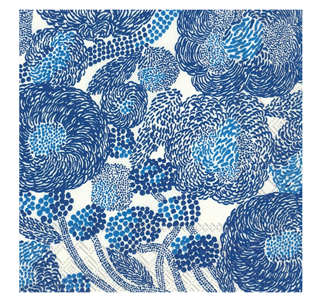 Marimekko Cocktail Napkin MYNSTERI cream blue