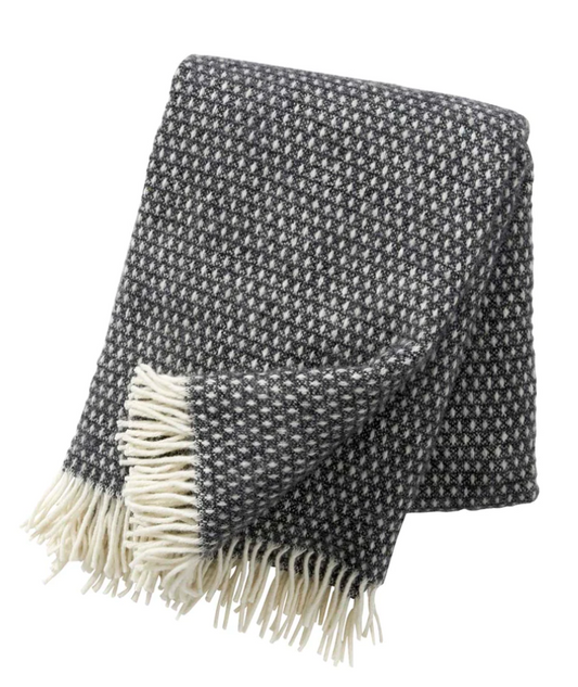 Klippan Knut Wool Throw Blanket Dark Grey