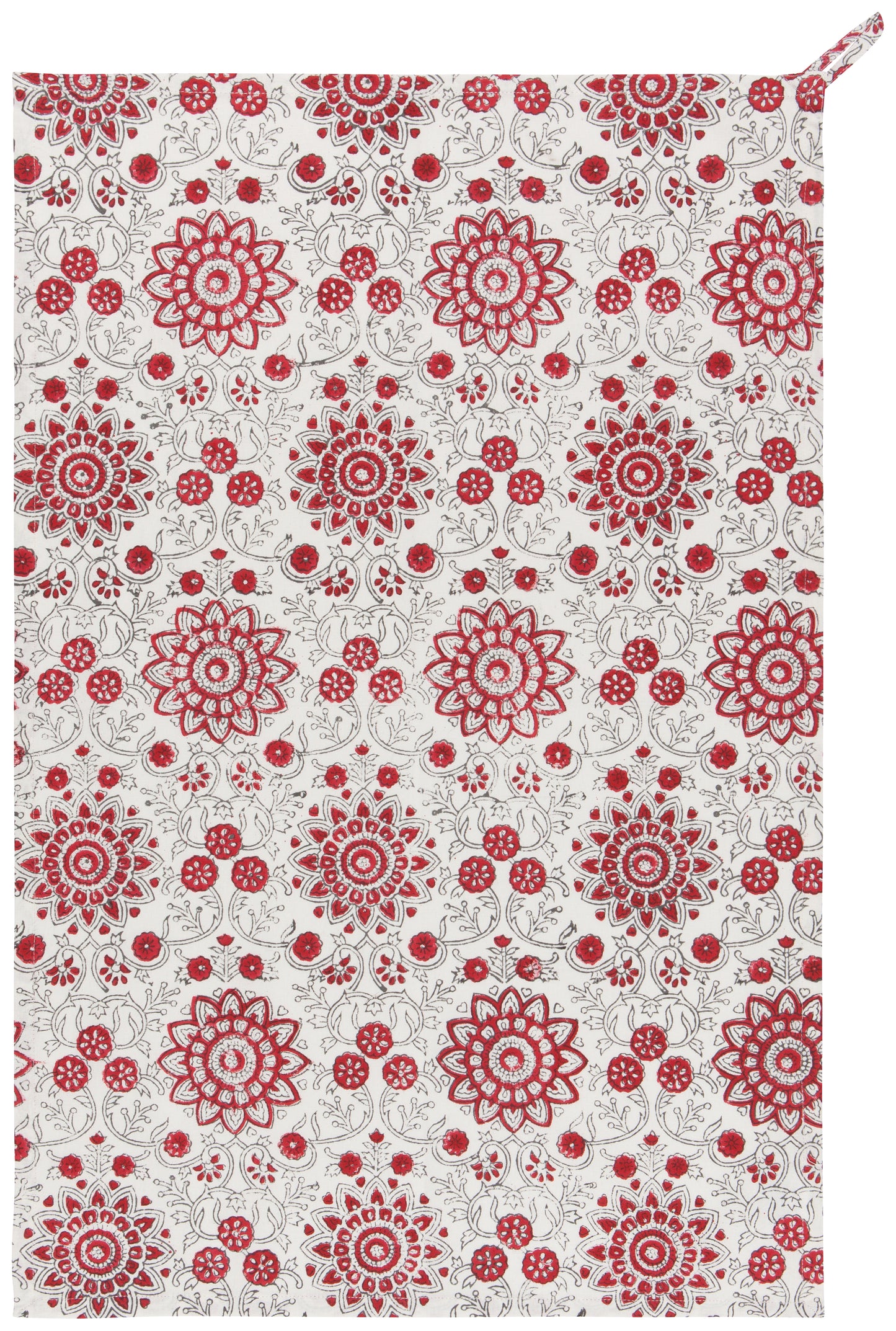 Passion Flower Block Print Dish Towel