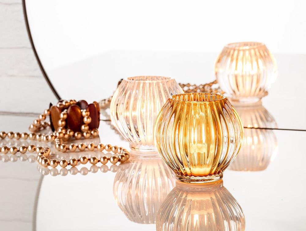 Reversible Ball Taper/Votive Holder: Amber