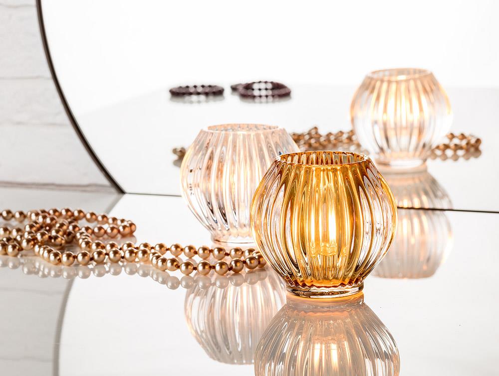 Reversible Ball Taper/Votive Holder: Amber