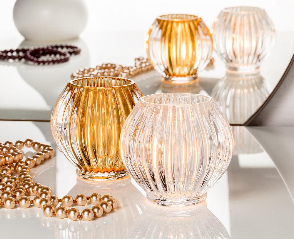 Reversible Ball Taper/Votive Holder: Amber