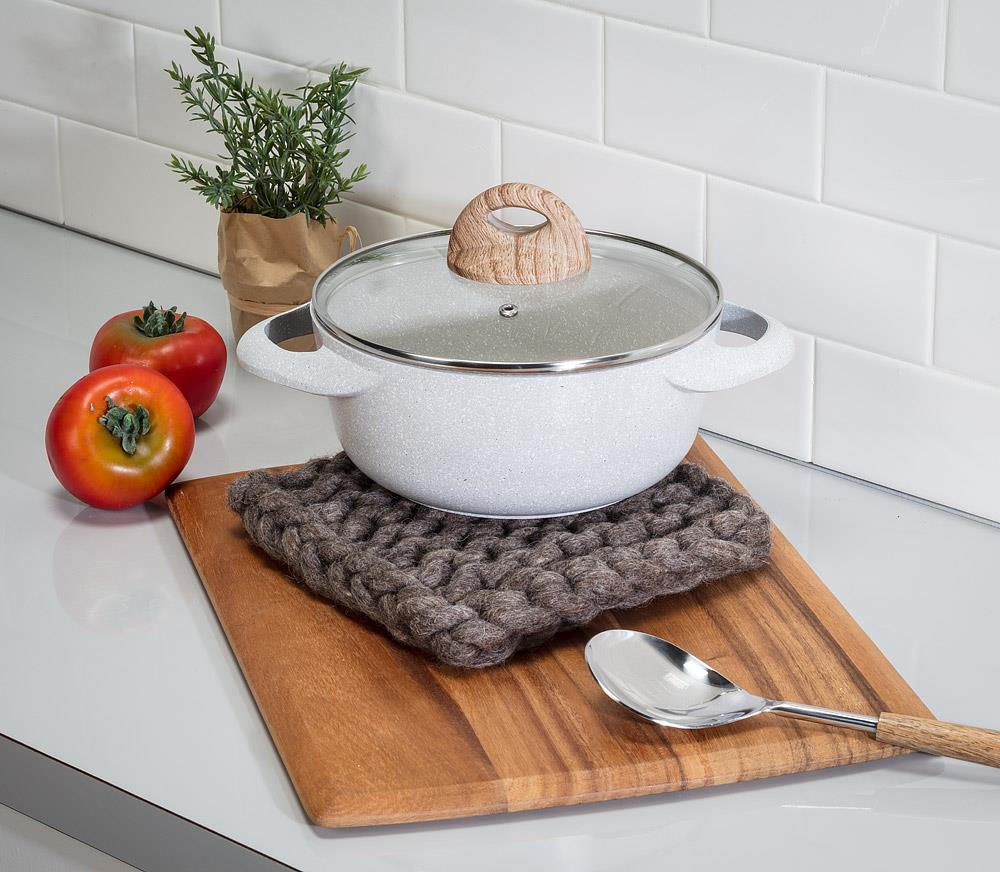 Chunky Wool Knitted Trivet: Taupe