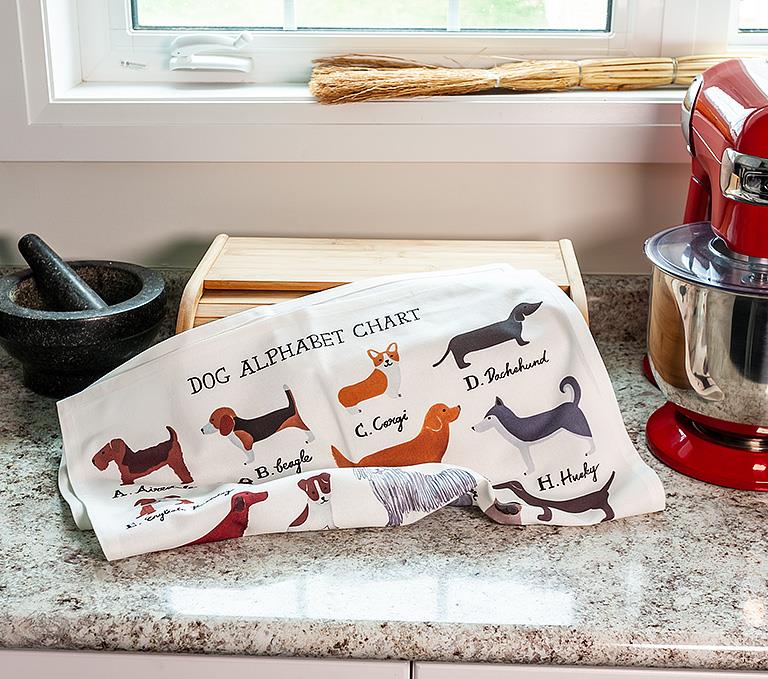 Dog Alphabet Kitchen Tea Towel