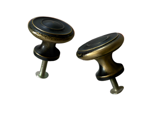 Vintage Brushed Copper Button Knobs