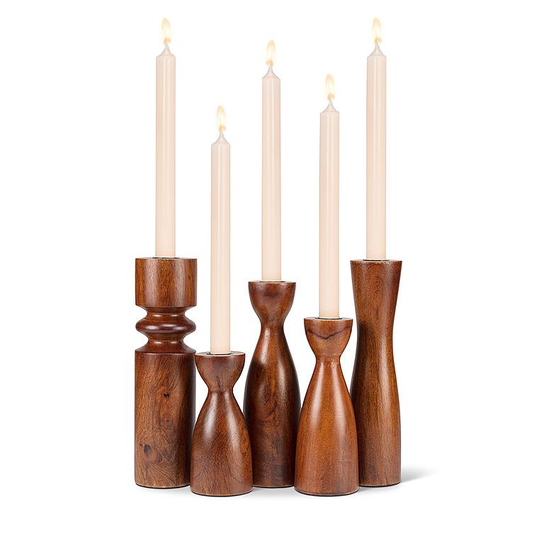 Curvy Wooden Candle Holder