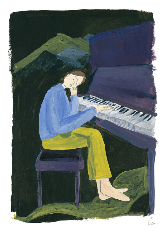 Hania at the Piano Print by Clara Schicketanz