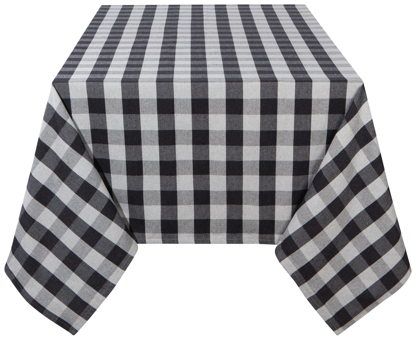 Made of GRS-certified recycled materials, this tablecloth features a striking blend of grey and a faded black.
