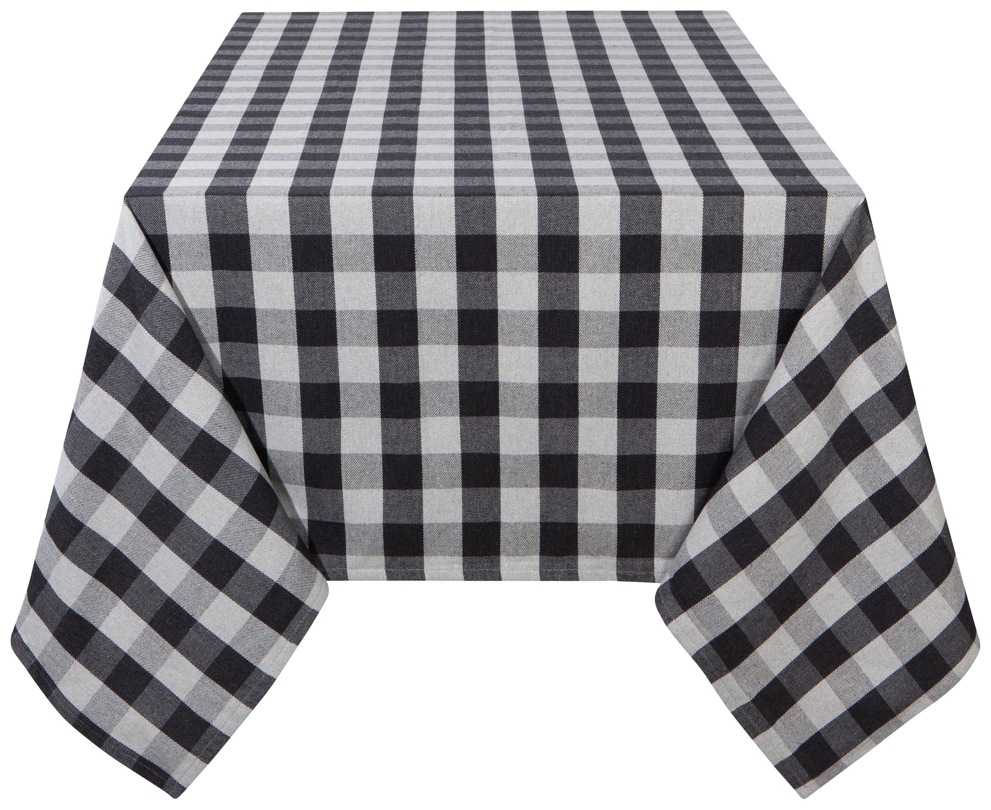 Made of GRS-certified recycled materials, this tablecloth features a striking blend of grey and a faded black.